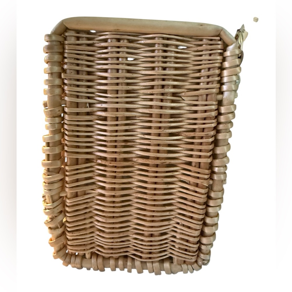 Woven Wicker Rattan Pearl Handle Clutch Bag Wedding Guest Beach Summer Boho - Picture 5 of 13